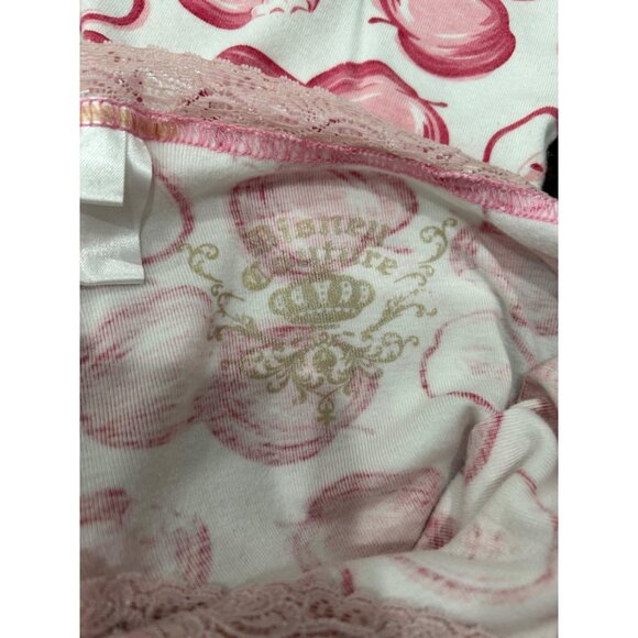 Disney Couture Red White Apple Print Lace Waist Pajama Pants Sz XL - Picture 5 of 8